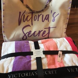 Victoria Secret beach tote and towel